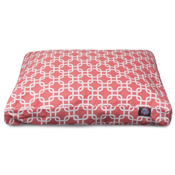 Majestic Pet | Links Shredded Memory Foam Rectangle Pet Bed For Dogs, Removable Cover, Coral, Small