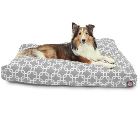 Majestic Pet | Links Shredded Memory Foam Rectangle Pet Bed For Dogs, Removable Cover, Gray, Large