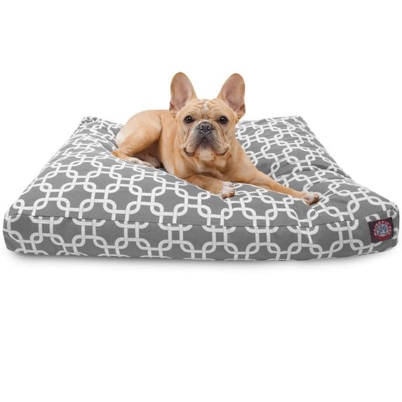 Majestic Pet | Links Shredded Memory Foam Rectangle Pet Bed For Dogs, Removable Cover, Gray, Small