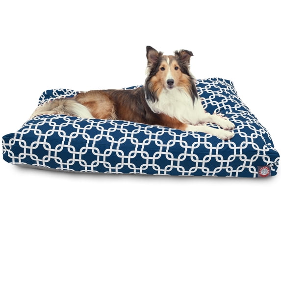Majestic Pet | Links Shredded Memory Foam Rectangle Pet Bed For Dogs, Removable Cover, Navy Blue, Large