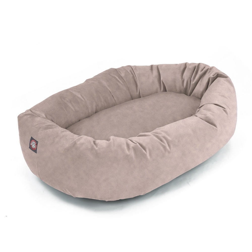 Majestic Pet Micro Suede Bagel Pet Bed for Dogs, Calming Dog Bed Washable, Beech wood, X-Large