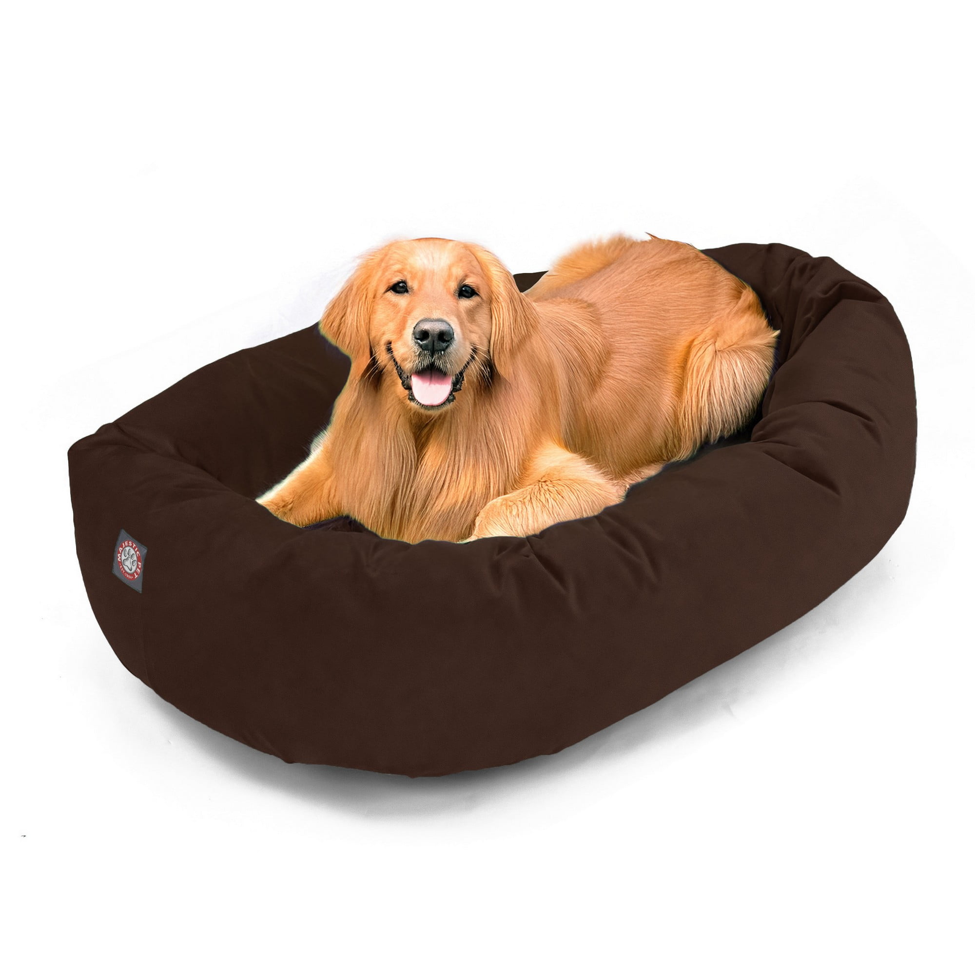 Majestic Pet Micro Suede Bagel Pet Bed for Dogs, Calming Dog Bed Washable, Coco, Medium