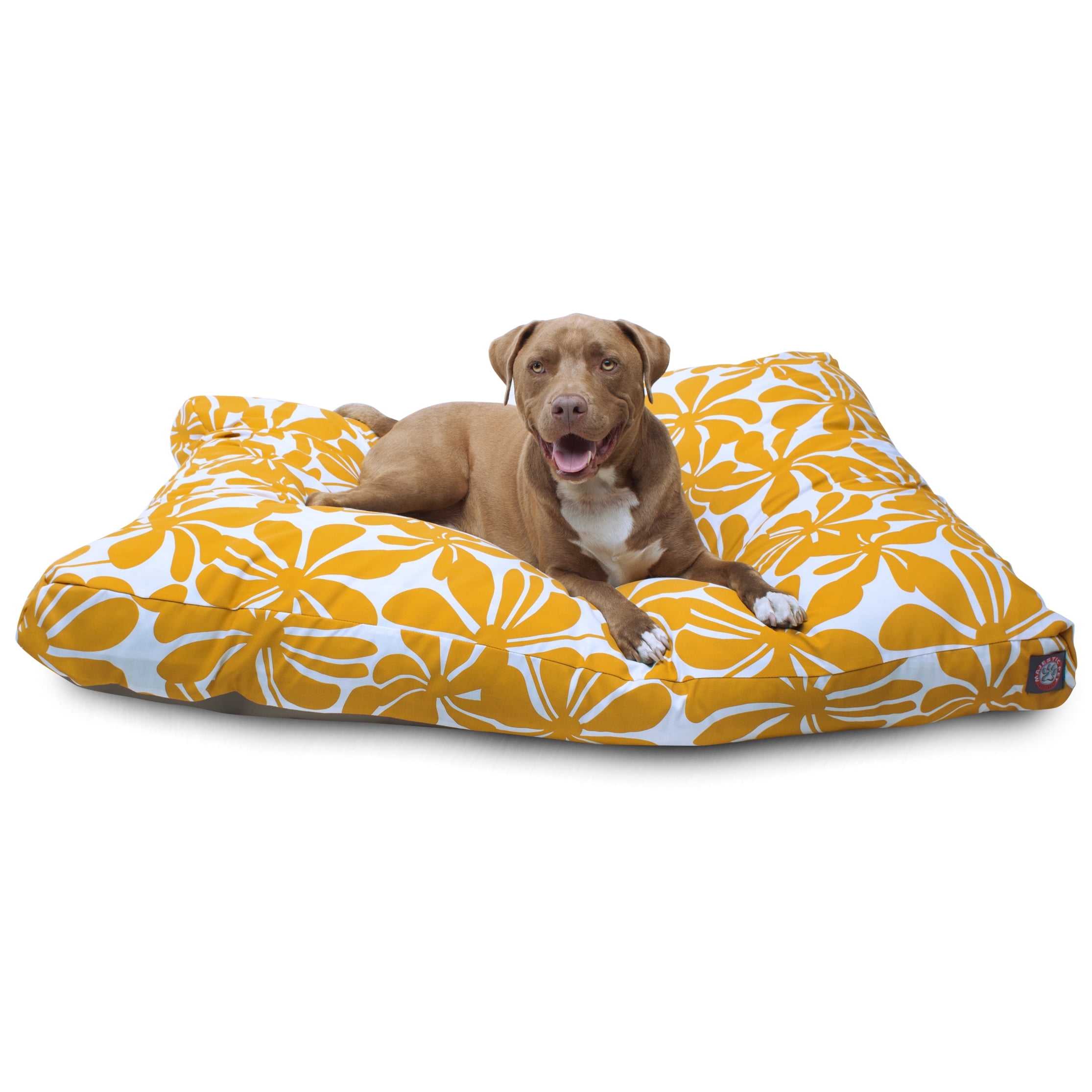 Majestic Pet | Plantation Rectangle Pet Bed For Dogs, Removable Cover, Yellow, Extra Large