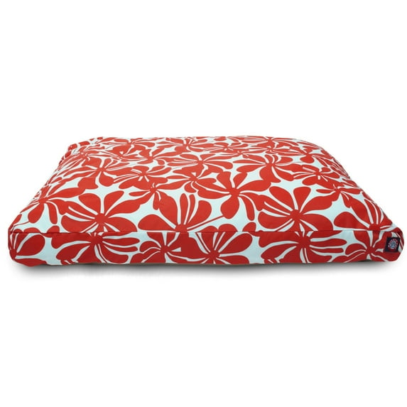 Majestic Pet | Plantation Shredded Memory Foam Rectangle Pet Bed For Dogs, Removable Cover, Red, Medium