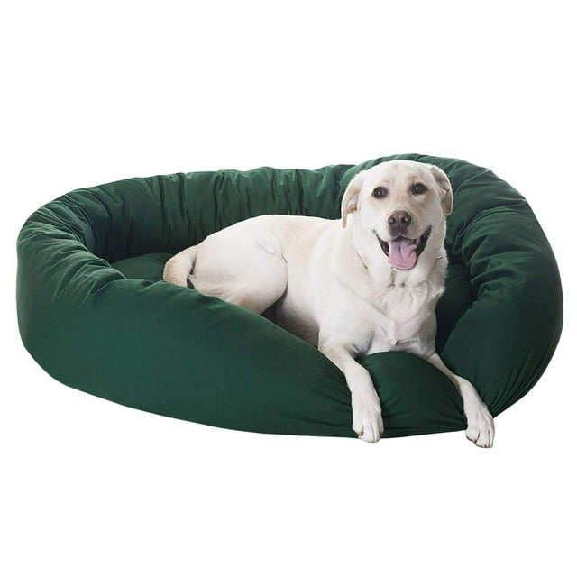 Majestic Pet Poly/Cotton Bagel Pet Bed For Dogs, Green, Extra Large