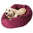 thumbnail image 1 of Majestic Pet Poly/Cotton Bagel Pet Bed for Dogs, Calming Dog Bed Washable, Large, Burgundy, 1 of 6