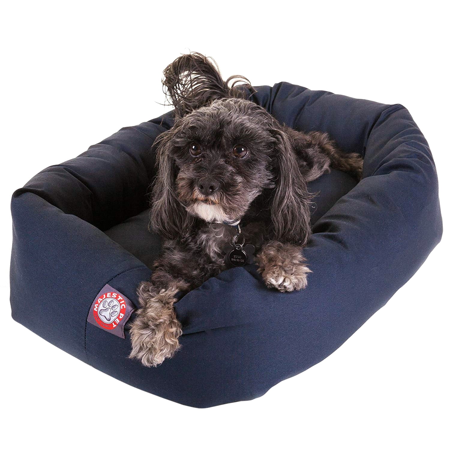 Majestic Pet Poly/Cotton Bagel Pet Bed for Dogs, Calming Dog Bed