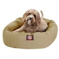 thumbnail image 1 of Majestic Pet Poly/Cotton Bagel Pet Bed for Dogs, Calming Dog Bed Washable, Small, Khaki, 1 of 7