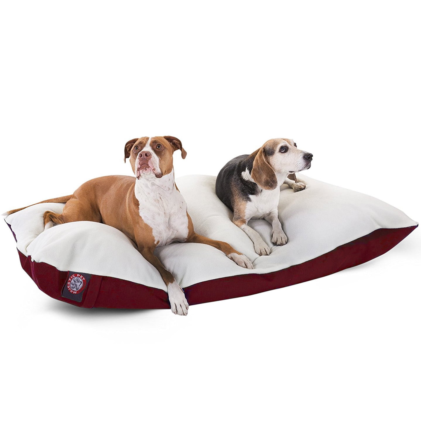 Majestic Pet Poly Cotton Rectangular Pillow Pet Bed For Dogs Removable Cover Burgundy Large Walmart