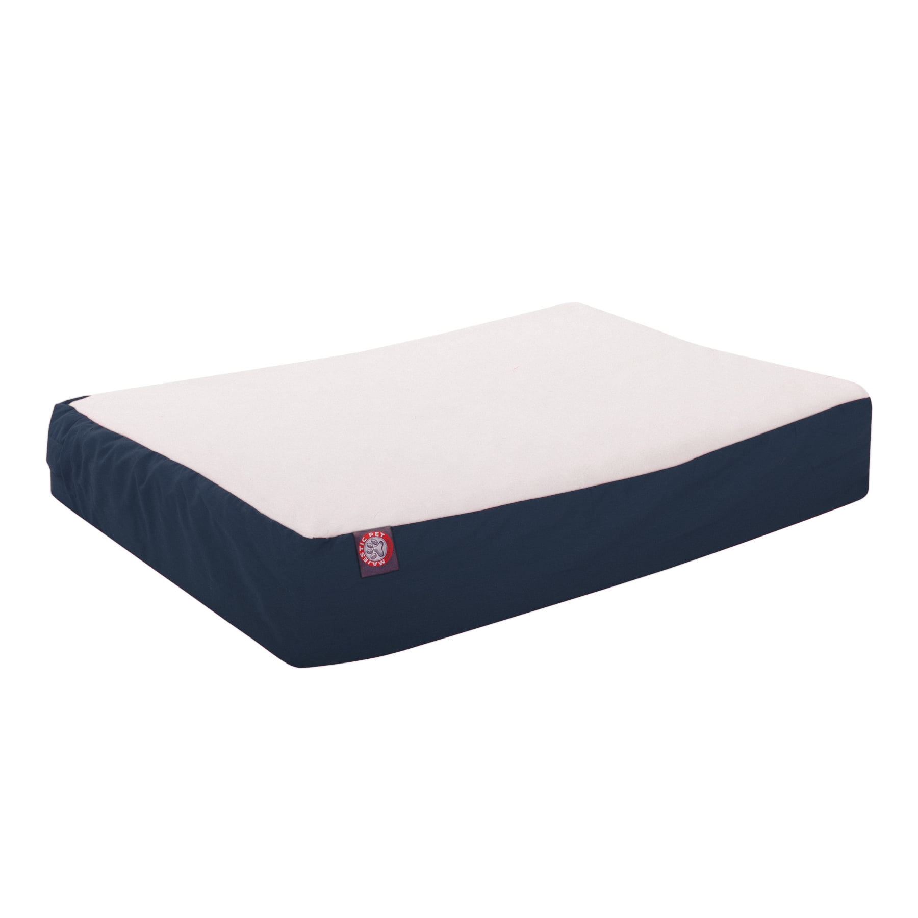 Majestic Pet Poly/Cotton & Sherpa Orthopedic Double Dog Bed Blue Large 34" x 48" x 5"