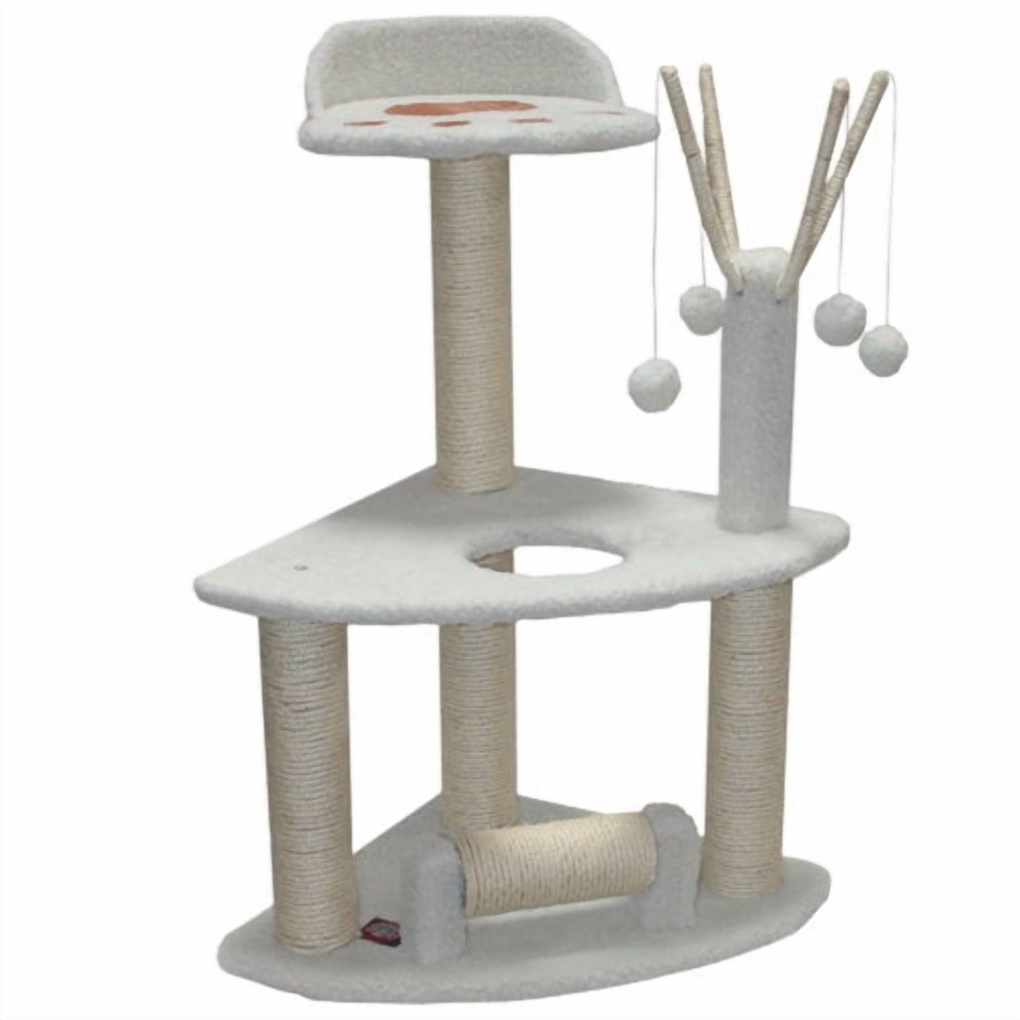 Majestic Pet Products 36 in. Bungalow Sherpa Cat Tree - White