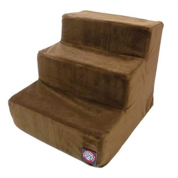 Majestic Pet Products 788995675082 3 Step Chocolate Suede Pet Stairs