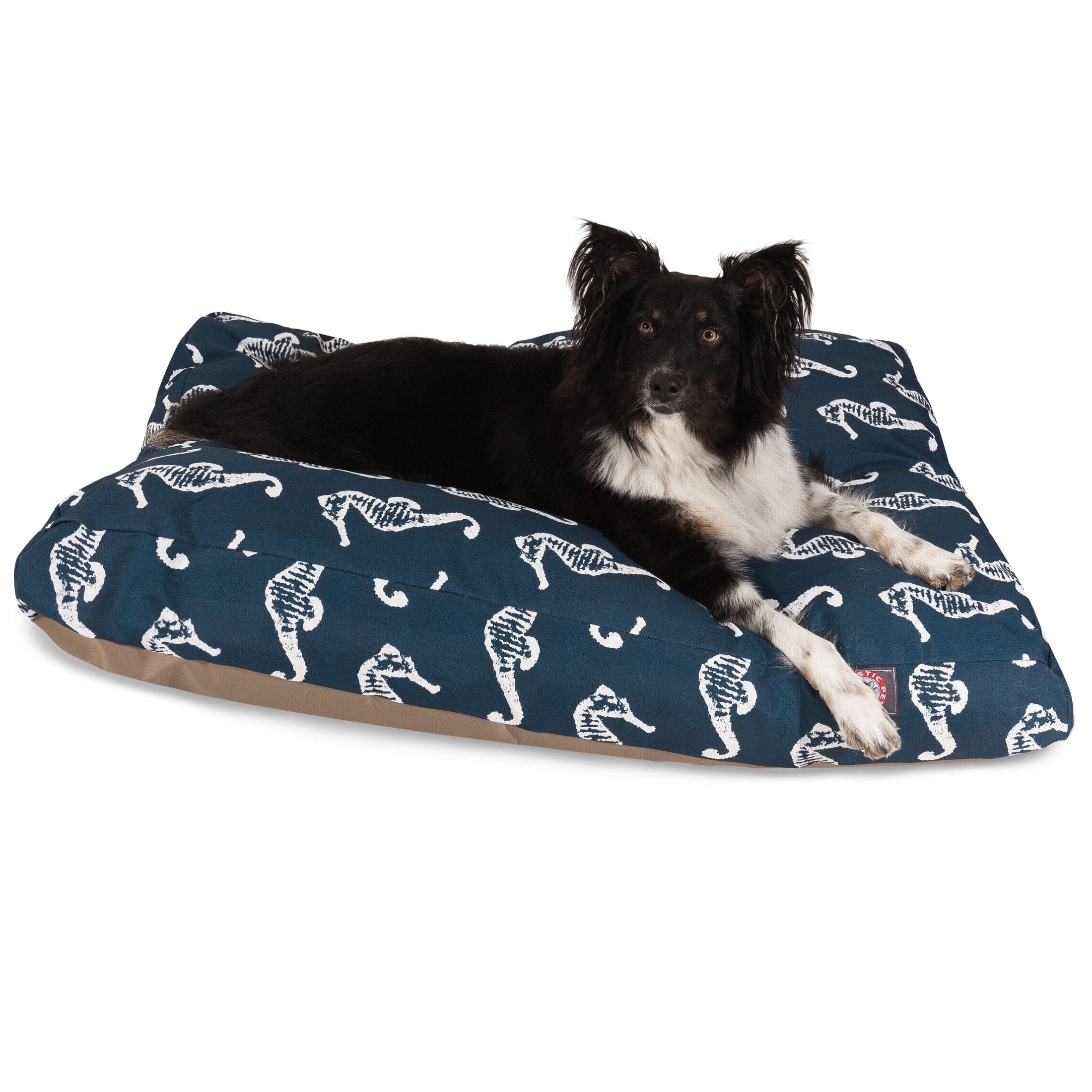 Majestic Pet | Sea Horse Rectangle Pet Bed For Dogs, Removable Cover, Navy, Large