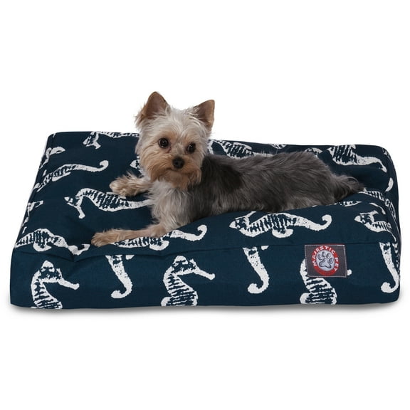 Majestic Pet | Sea Horse Rectangle Pet Bed For Dogs, Removable Cover, Navy, Small