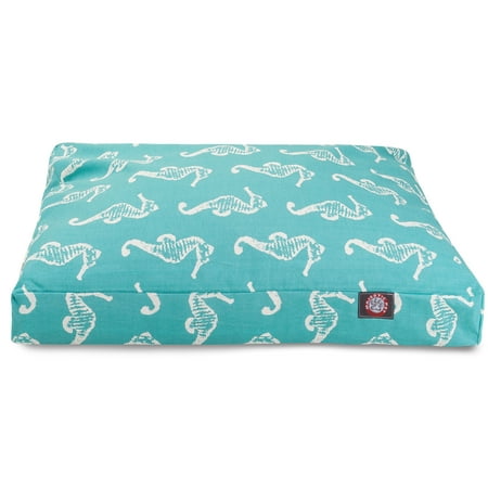 Majestic Pet | Sea Horse Rectangle Pet Bed For Dogs, Removable Cover, Teal, Large