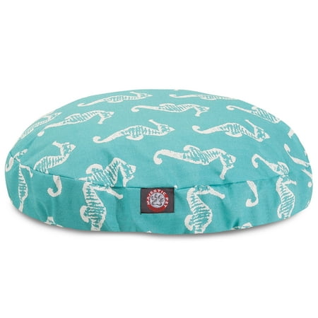 Majestic Pet Sea Horse Round Dog Bed Treated Polyester Removable Cover Teal Medium 36 x 36 x 5