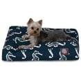 thumbnail image 1 of Majestic Pet | Sea Horse Shredded Memory Foam Rectangle Pet Bed For Dogs, Removable Cover, Navy, Small, 1 of 6