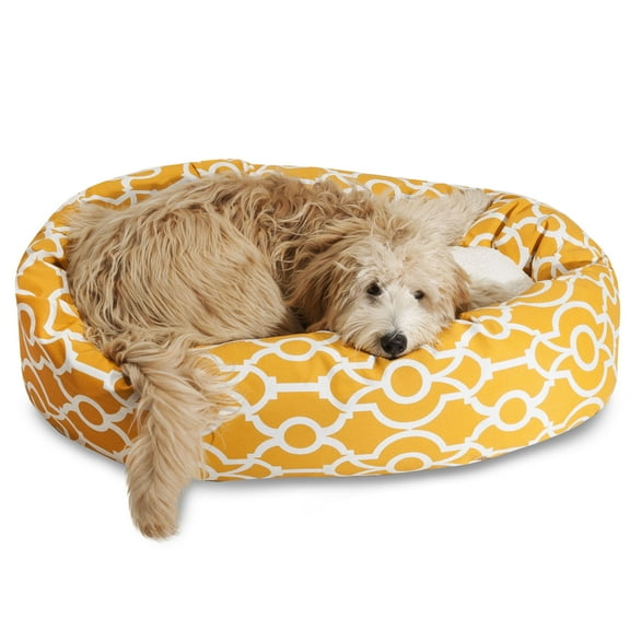 Majestic Pet Sherpa Athens Bagel Pet Bed for Dogs, Calming Dog Bed Washable, Large, Citrus
