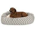 thumbnail image 1 of Majestic Pet Sherpa Chevron Bagel Pet Bed for Dogs, Calming Dog Bed Washable, Extra Large, Grey, 1 of 5