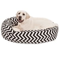 thumbnail image 1 of Majestic Pet Sherpa Chevron Bagel Pet Bed for Dogs, Calming Dog Bed Washable, Large, Black, 1 of 6