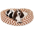 thumbnail image 1 of Majestic Pet Sherpa Chevron Bagel Pet Bed for Dogs, Calming Dog Bed Washable, Medium, Burnt Orange, 1 of 5