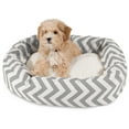 thumbnail image 1 of Majestic Pet Sherpa Chevron Bagel Pet Bed for Dogs, Calming Dog Bed Washable, Small, Grey, 1 of 5