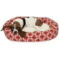 thumbnail image 1 of Majestic Pet Sherpa Links Bagel Pet Bed for Dogs, Calming Dog Bed Washable, Medium, Red, 1 of 5