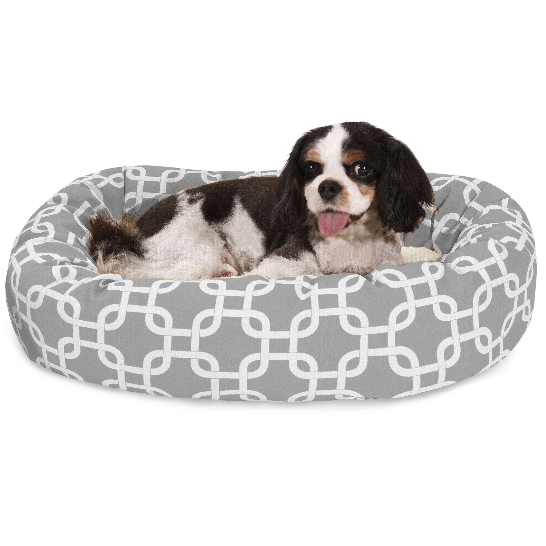 X-Large Gray Sherpa Bagel Outdoor Dog Bed