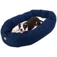 thumbnail image 1 of Majestic Pet Sherpa Poly/Cotton Bagel Pet Bed for Dogs, Calming Dog Bed Washable, Large, Blue, 1 of 5
