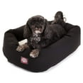thumbnail image 1 of Majestic Pet Sherpa Poly/Cotton Bagel Pet Bed for Dogs, Calming Dog Bed Washable, Small, Black, 1 of 5