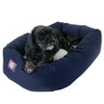 thumbnail image 1 of Majestic Pet Sherpa Poly/Cotton Bagel Pet Bed for Dogs, Calming Dog Bed Washable, Small, Blue, 1 of 5