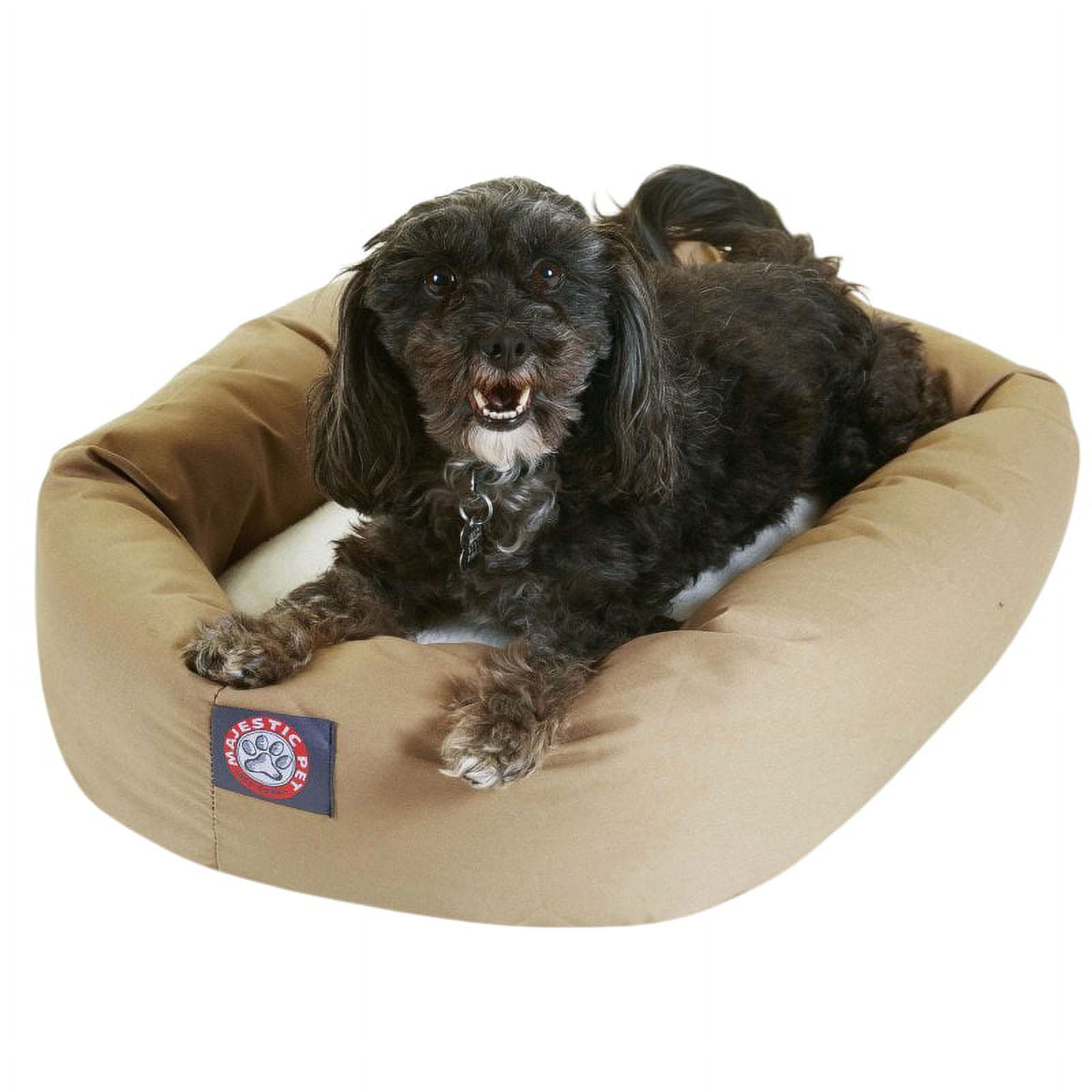 Majestic Pet Sherpa Poly/Cotton Bagel Pet Bed for Dogs, Calming Dog Bed