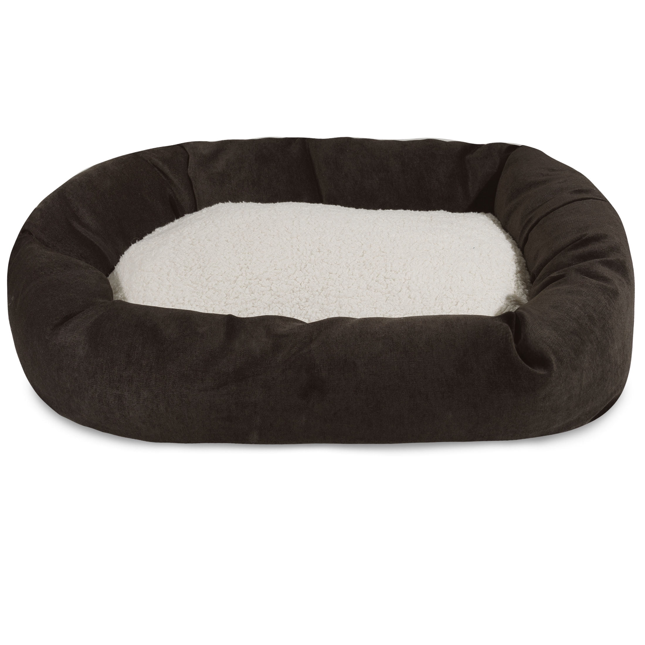 Majestic Pet Sherpa Villa Velvet Bagel Pet Bed for Dogs, Calming Dog