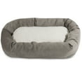 thumbnail image 1 of Majestic Pet Sherpa Villa Velvet Bagel Pet Bed for Dogs, Calming Dog Bed Washable, Large, Vintage, 1 of 5
