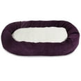 thumbnail image 1 of Majestic Pet Sherpa Villa Velvet Bagel Pet Bed for Dogs, Calming Dog Bed Washable, Medium, Aubergine, 1 of 5