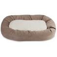 thumbnail image 1 of Majestic Pet Sherpa Villa Velvet Bagel Pet Bed for Dogs, Calming Dog Bed Washable, Medium, Pearl, 1 of 5