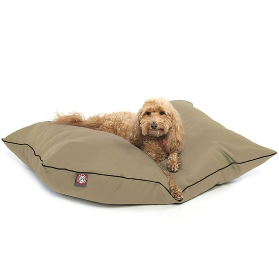 Majestic Pet Solid Color Super Value Dog Bed Machine Washable Khaki Medium 28" x 35" x 7"