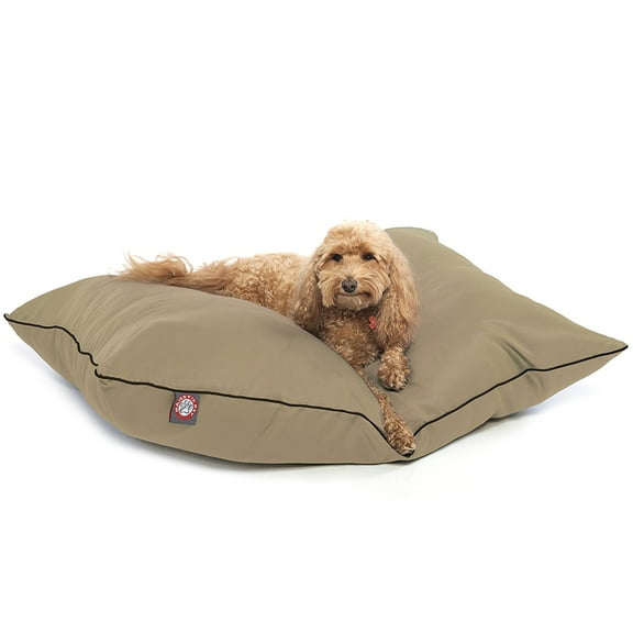 Majestic Pet Solid Color Super Value Dog Bed Machine Washable Khaki Medium 28" x 35" x 7"
