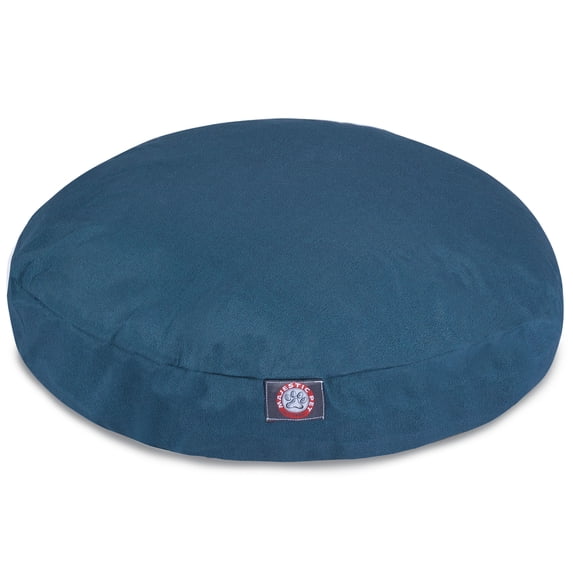 Majestic Pet Solid Round Dog Bed Treated Polyester Removable Cover Navy Blue Large 42 x 42 x 5