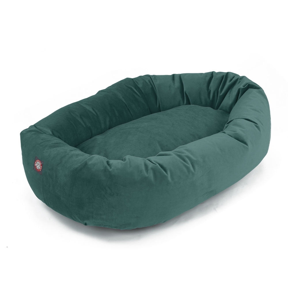 Majestic Pet Sonora Bagel Pet Bed for Dogs, Calming Dog Bed Washable, Emerald, Large