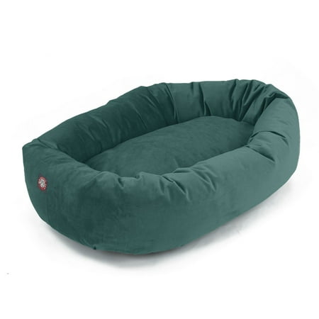 Majestic Pet Sonora Bagel Pet Bed for Dogs, Calming Dog Bed Washable, Emerald, Small