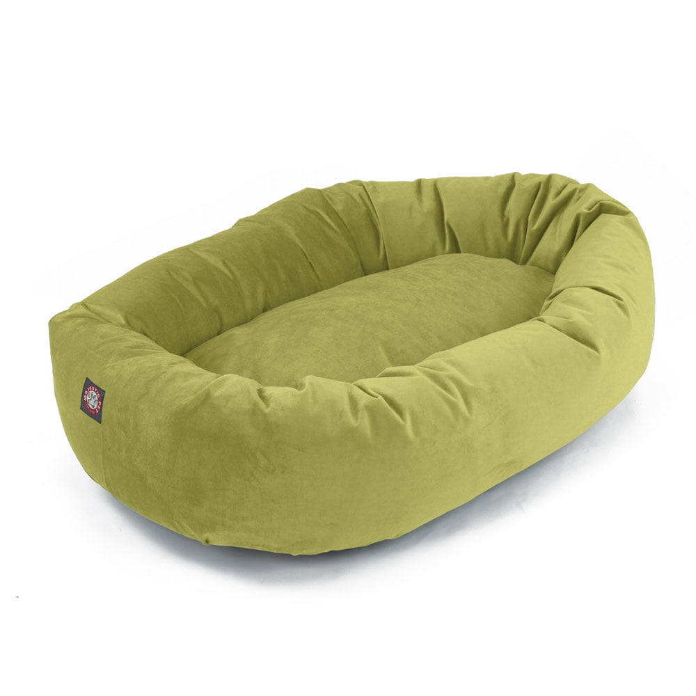 Majestic Pet Sonora Bagel Pet Bed for Dogs, Calming Dog Bed Washable, Green Pear, X-Large