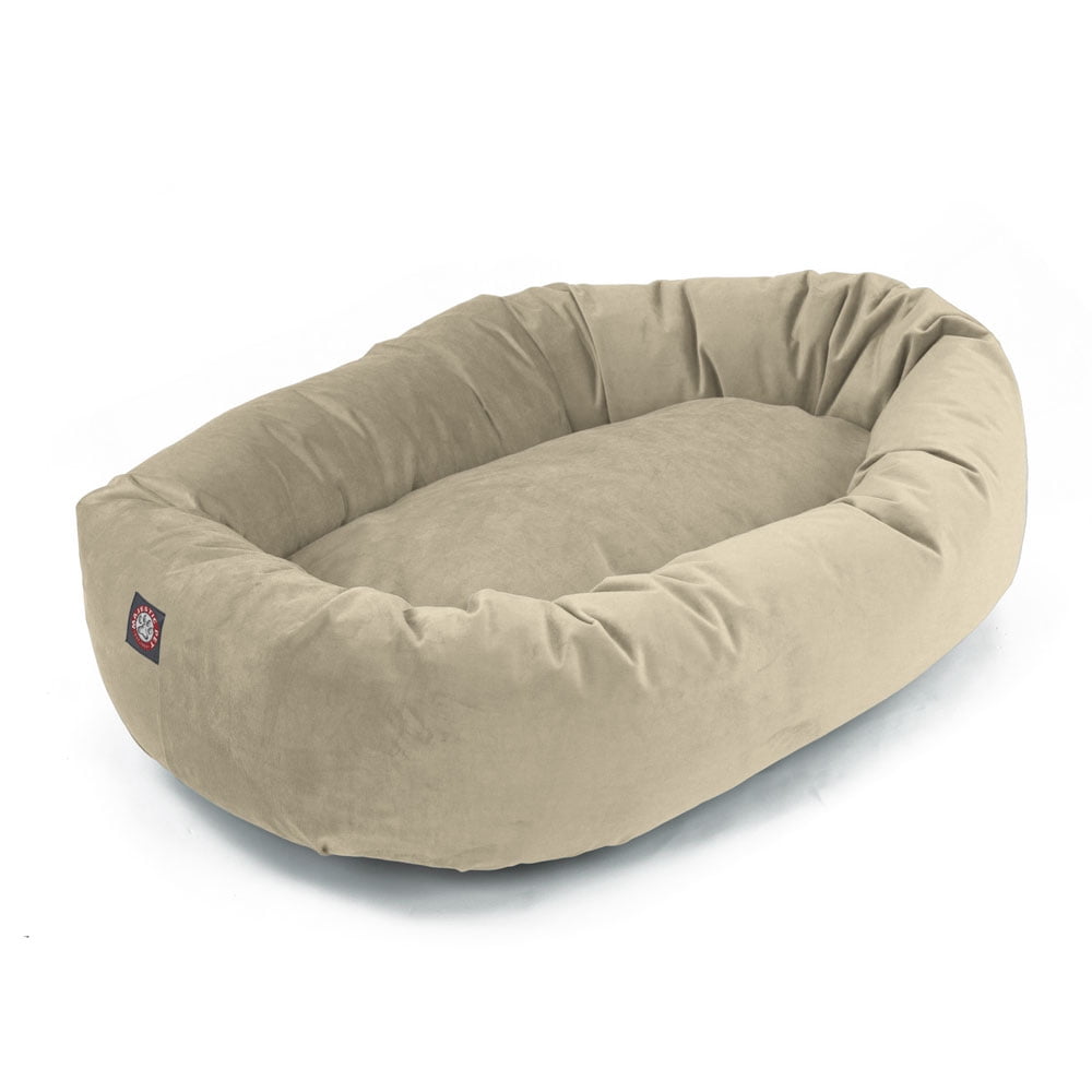 Majestic Pet Sonora Bagel Pet Bed for Dogs, Calming Dog Bed Washable, Sand, X-Large