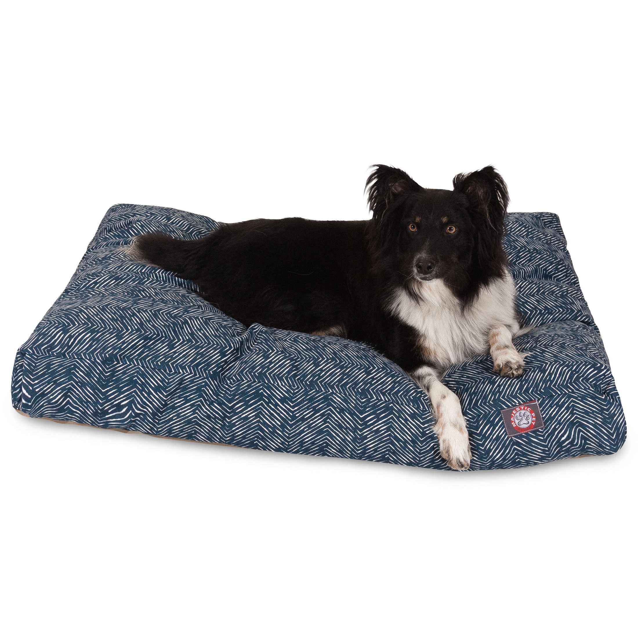 Majestic Pet | South West Rectangle Pet Bed for Dogs, Removable Cover, Navy Blue, Large