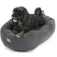 thumbnail image 1 of Majestic Pet Suede Bagel Dog Bed Machine Washable Gray Small 24" x 19" x 7", 1 of 5