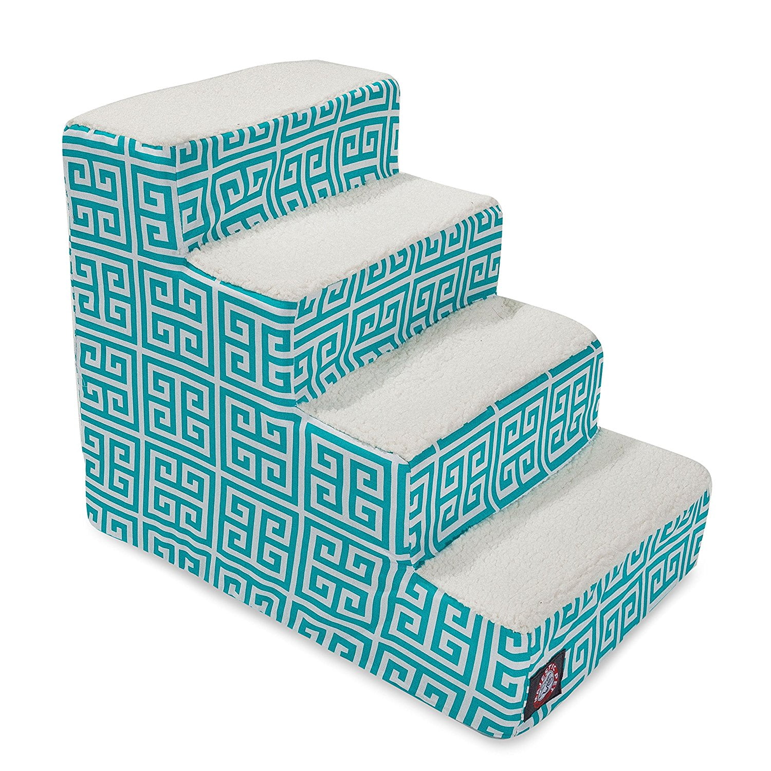 Pacific Patterned 4-Step Pet Stairs with Washable Cover