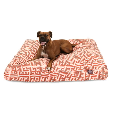 Majestic Pet | Towers Rectangle Pet Bed For Dogs, Removable Cover, Orange, Large