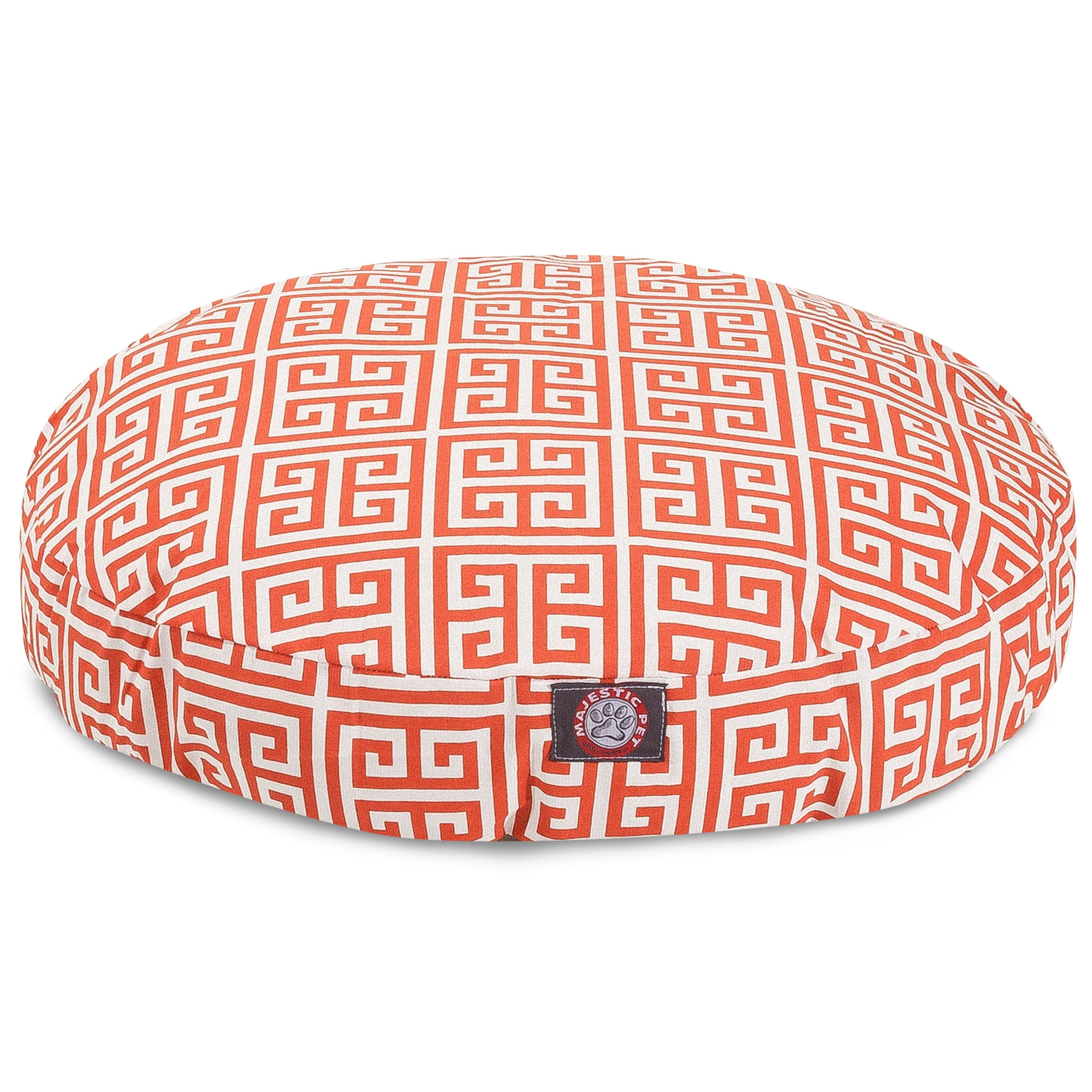 Majestic Pet Towers Round Dog Bed Treated Polyester Removable Cover Orange Medium 36 x 36 x 5