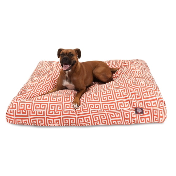 Majestic Pet | Towers Shredded Memory Foam Rectangle Pet Bed For Dogs, Removable Cover, Orange, Large