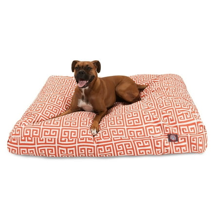 Majestic Pet | Towers Shredded Memory Foam Rectangle Pet Bed For Dogs, Removable Cover, Orange, Medium